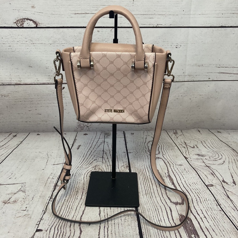 Steve Madden Blush Pink Mini Satchel Crossbody Bag Womens Logo Purse